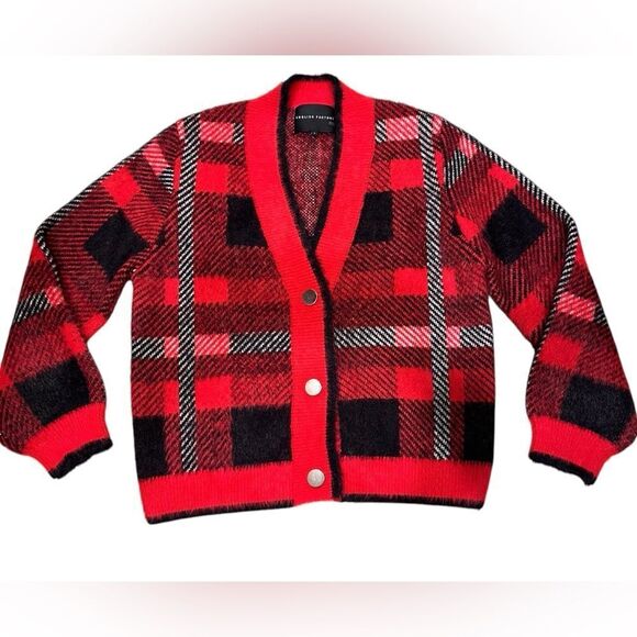 English Factory Checkered Plaid Cardigan (L) - Picture 6 of 7